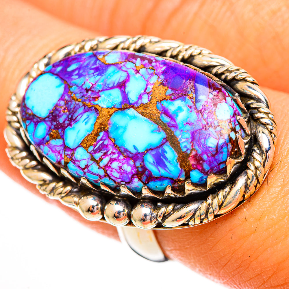 Purple Copper Composite Turquoise Rings handcrafted by Ana Silver Co - RING112139