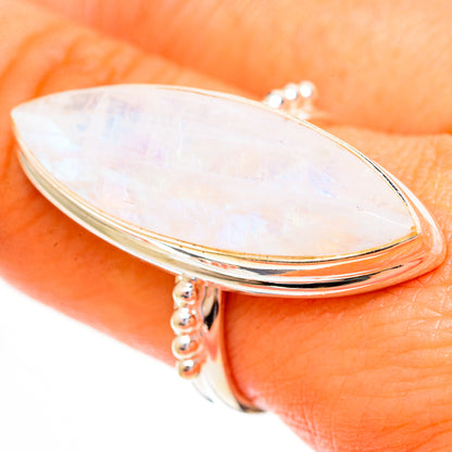 Rainbow Moonstone Rings handcrafted by Ana Silver Co - RING112144
