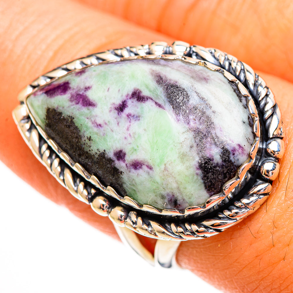 Ruby Zoisite Rings handcrafted by Ana Silver Co - RING112147