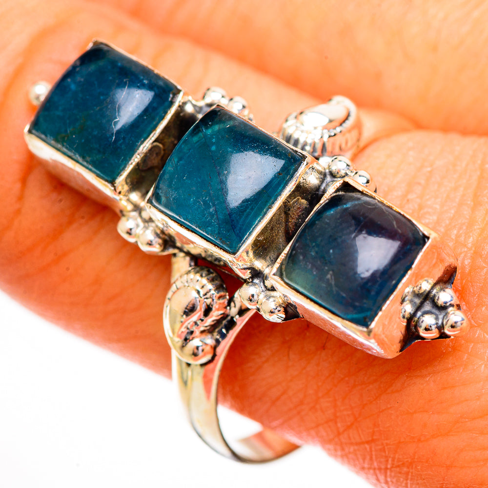 Blue Fluorite Rings handcrafted by Ana Silver Co - RING112150