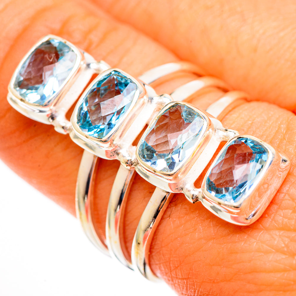 Blue Topaz Rings handcrafted by Ana Silver Co - RING112151