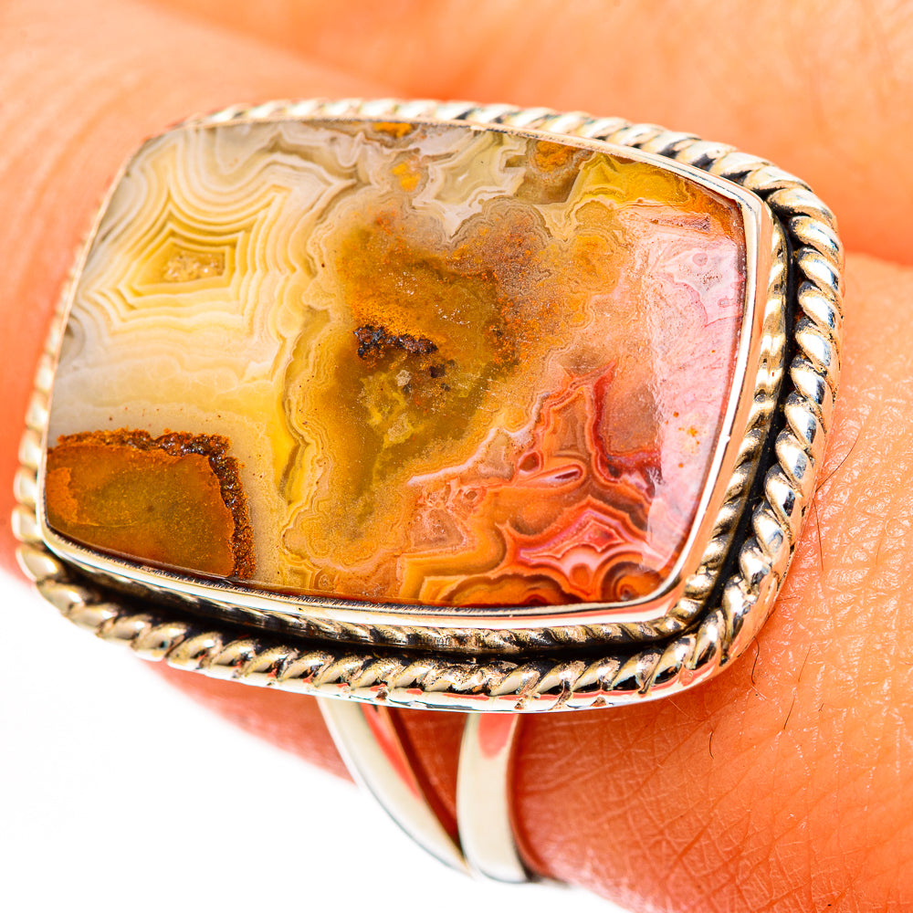 Crazy Lace Agate Rings handcrafted by Ana Silver Co - RING112161