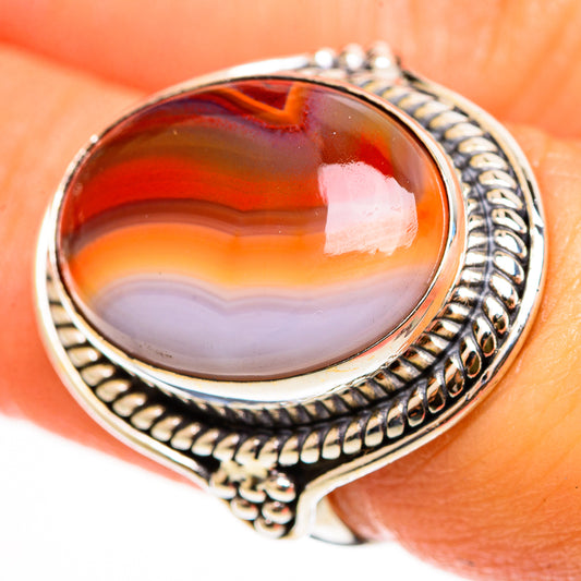 Red Botswana Agate Rings handcrafted by Ana Silver Co - RING112162