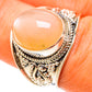 Peach Moonstone Rings handcrafted by Ana Silver Co - RING112163