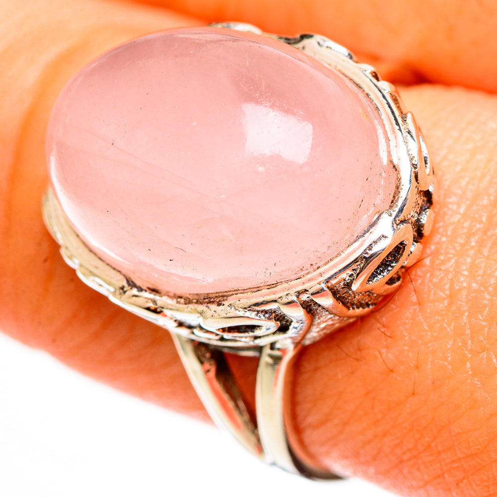 Rose Quartz Rings handcrafted by Ana Silver Co - RING112165