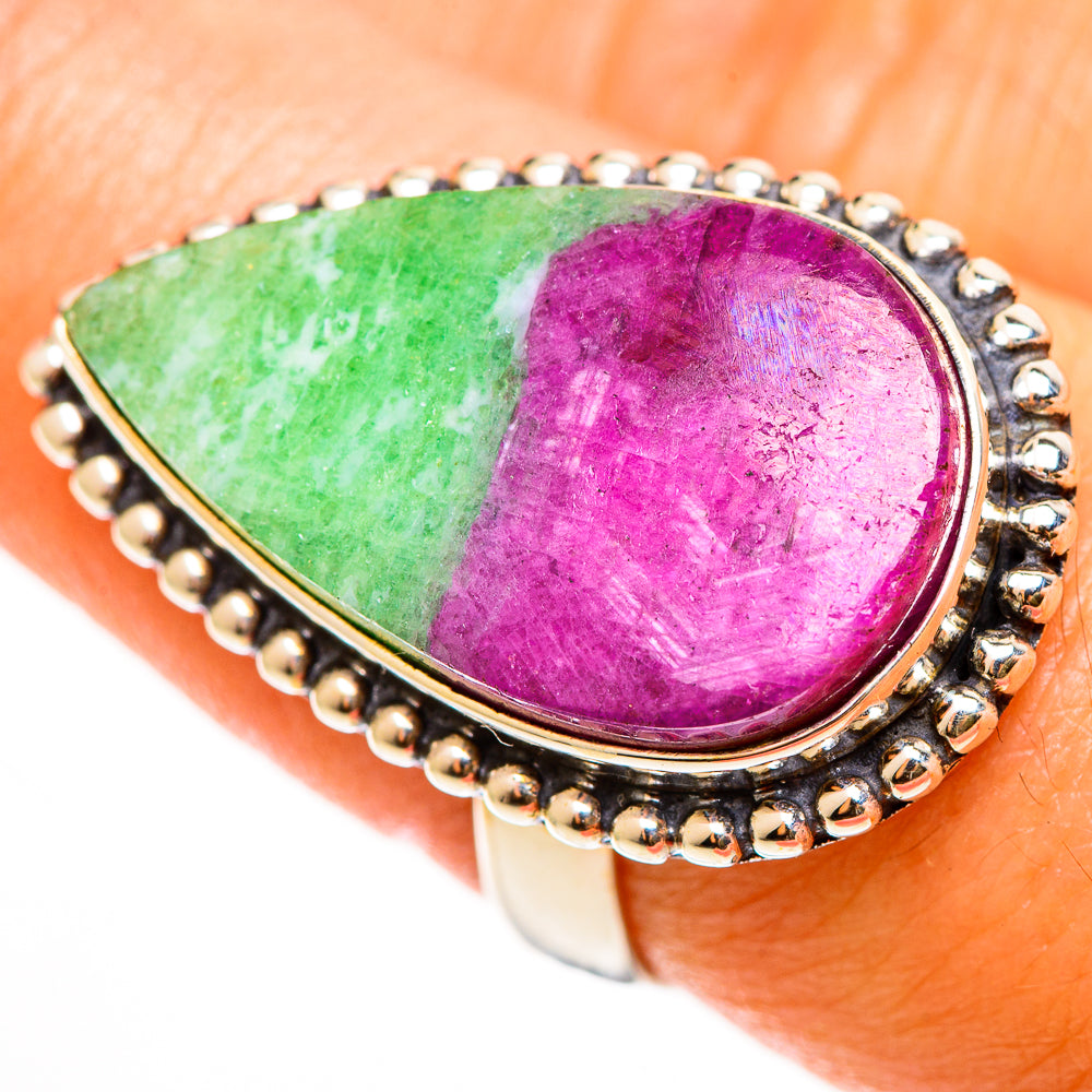 Ruby Zoisite Rings handcrafted by Ana Silver Co - RING112178