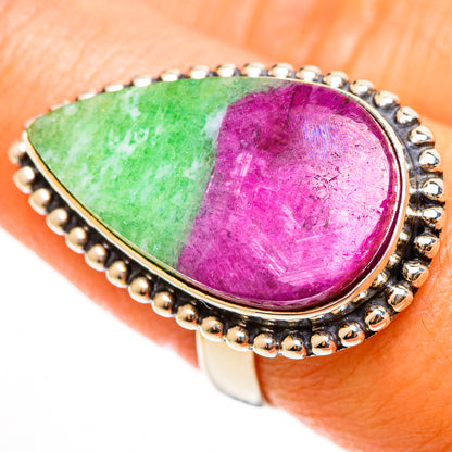 Ruby Zoisite Rings handcrafted by Ana Silver Co - RING112178