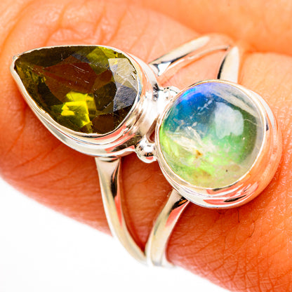 Green Moonstone Rings handcrafted by Ana Silver Co - RING112186