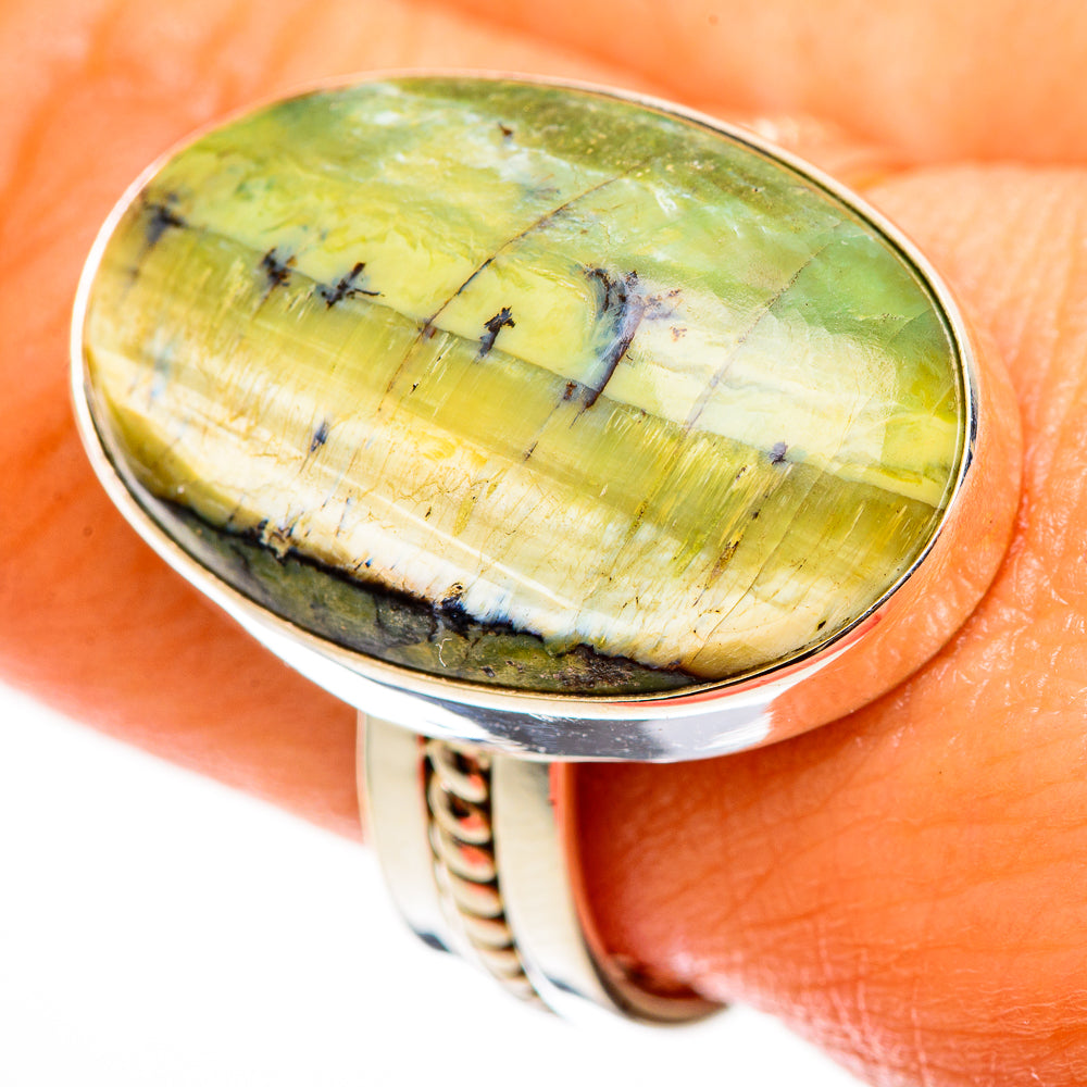 African Green Opal Rings handcrafted by Ana Silver Co - RING112189