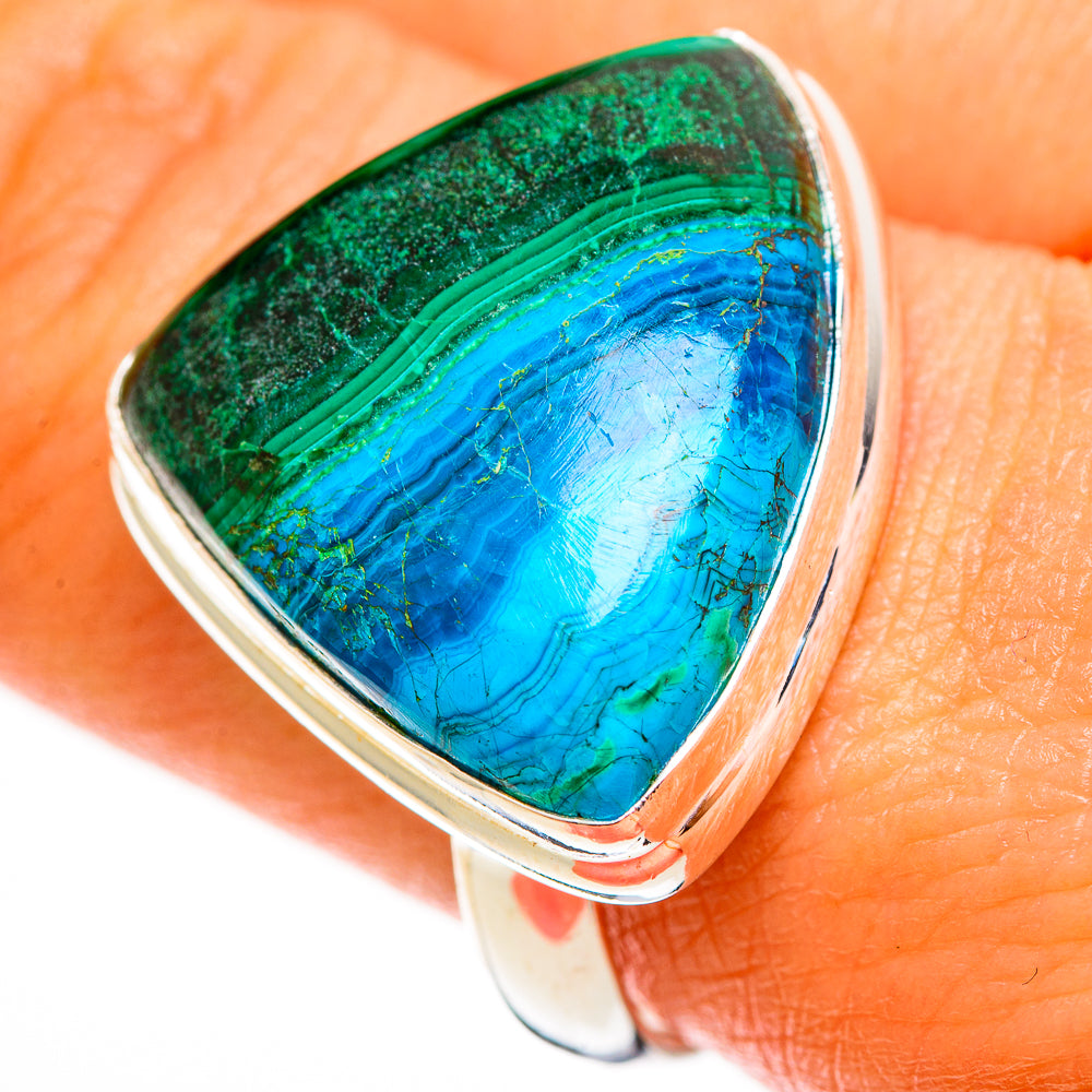Malachite In Chrysocolla Rings handcrafted by Ana Silver Co - RING112206