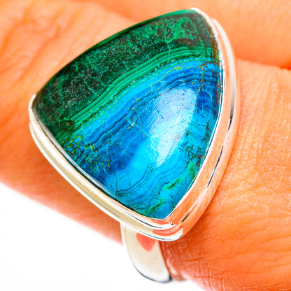 Malachite In Chrysocolla Rings handcrafted by Ana Silver Co - RING112206