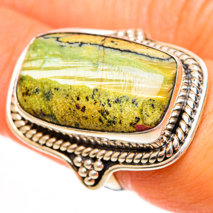 African Green Opal Rings handcrafted by Ana Silver Co - RING112215