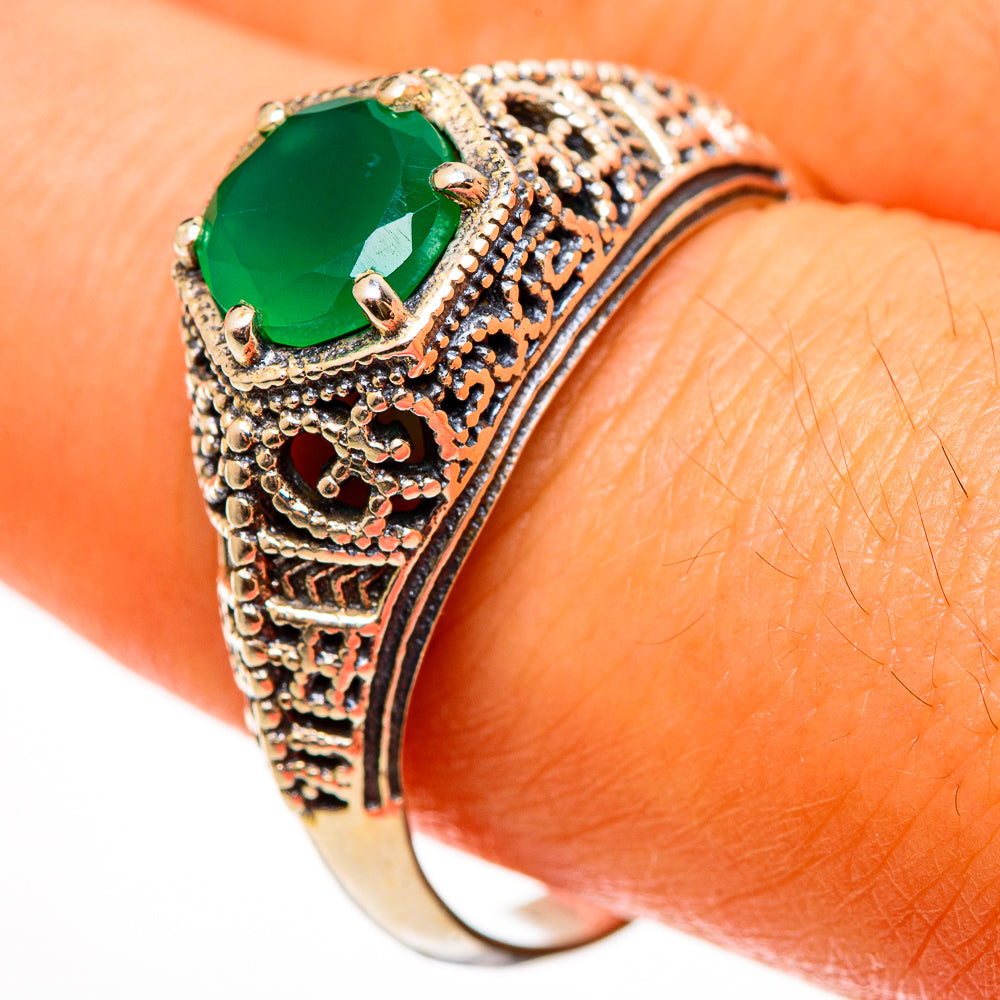 Green Onyx Rings handcrafted by Ana Silver Co - RING112218