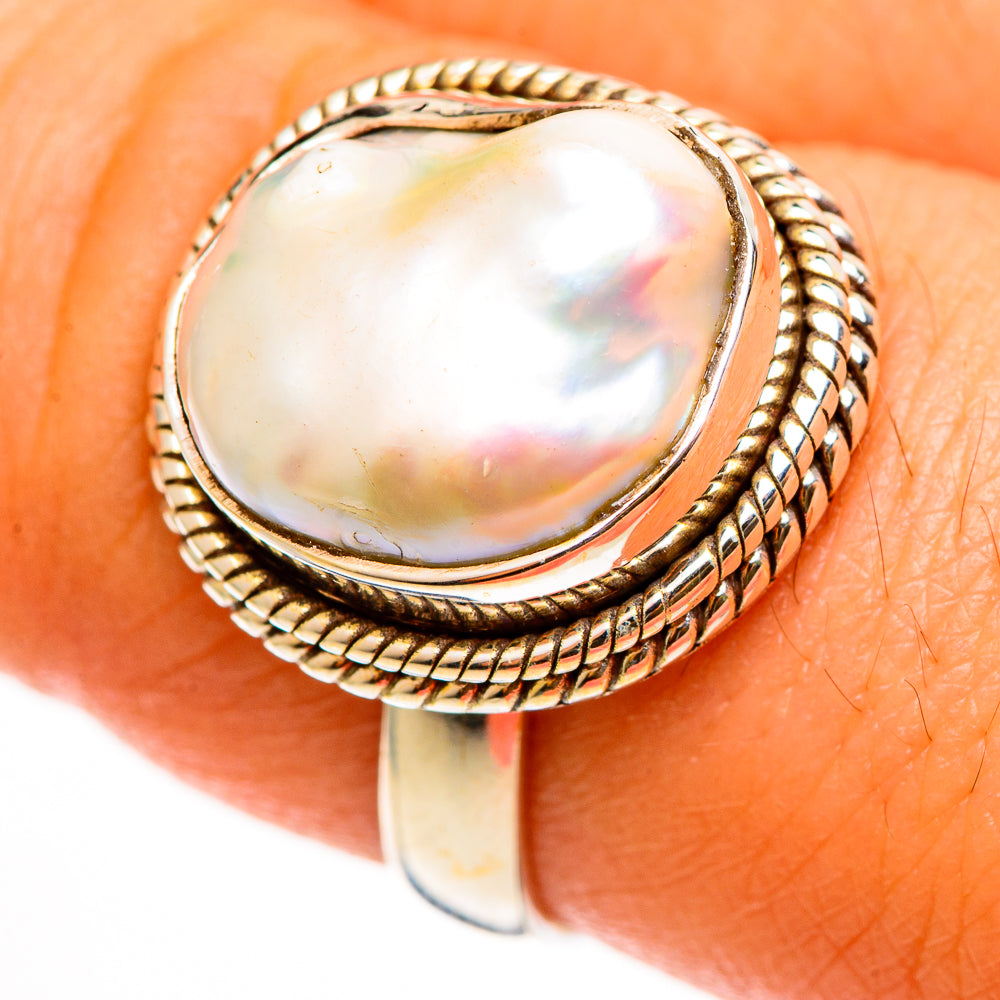 Mother Of Pearl Rings handcrafted by Ana Silver Co - RING112231