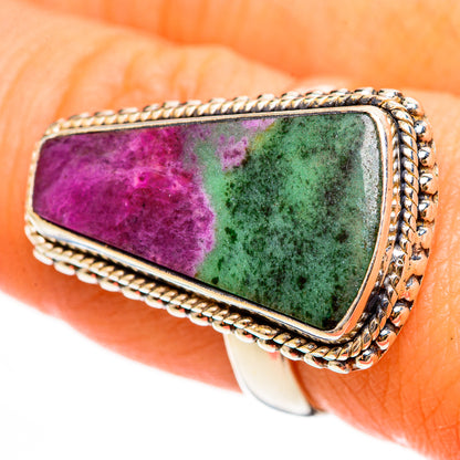 Ruby Zoisite Rings handcrafted by Ana Silver Co - RING112235