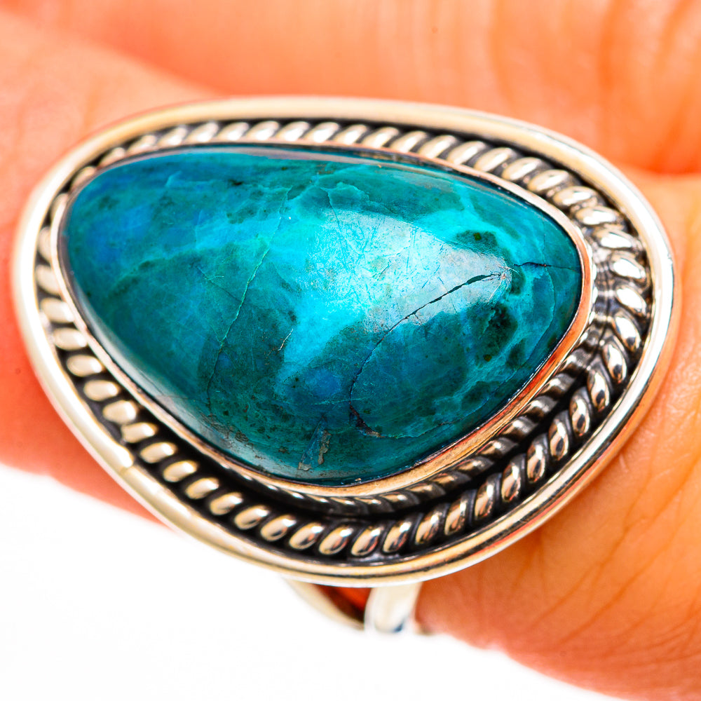 Chrysocolla Rings handcrafted by Ana Silver Co - RING112239