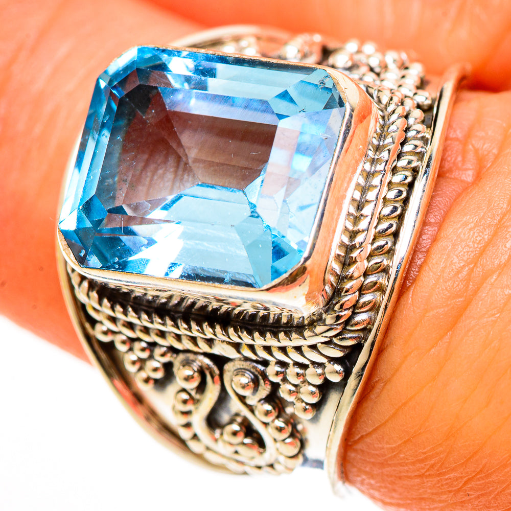 Blue Topaz Rings handcrafted by Ana Silver Co - RING112240
