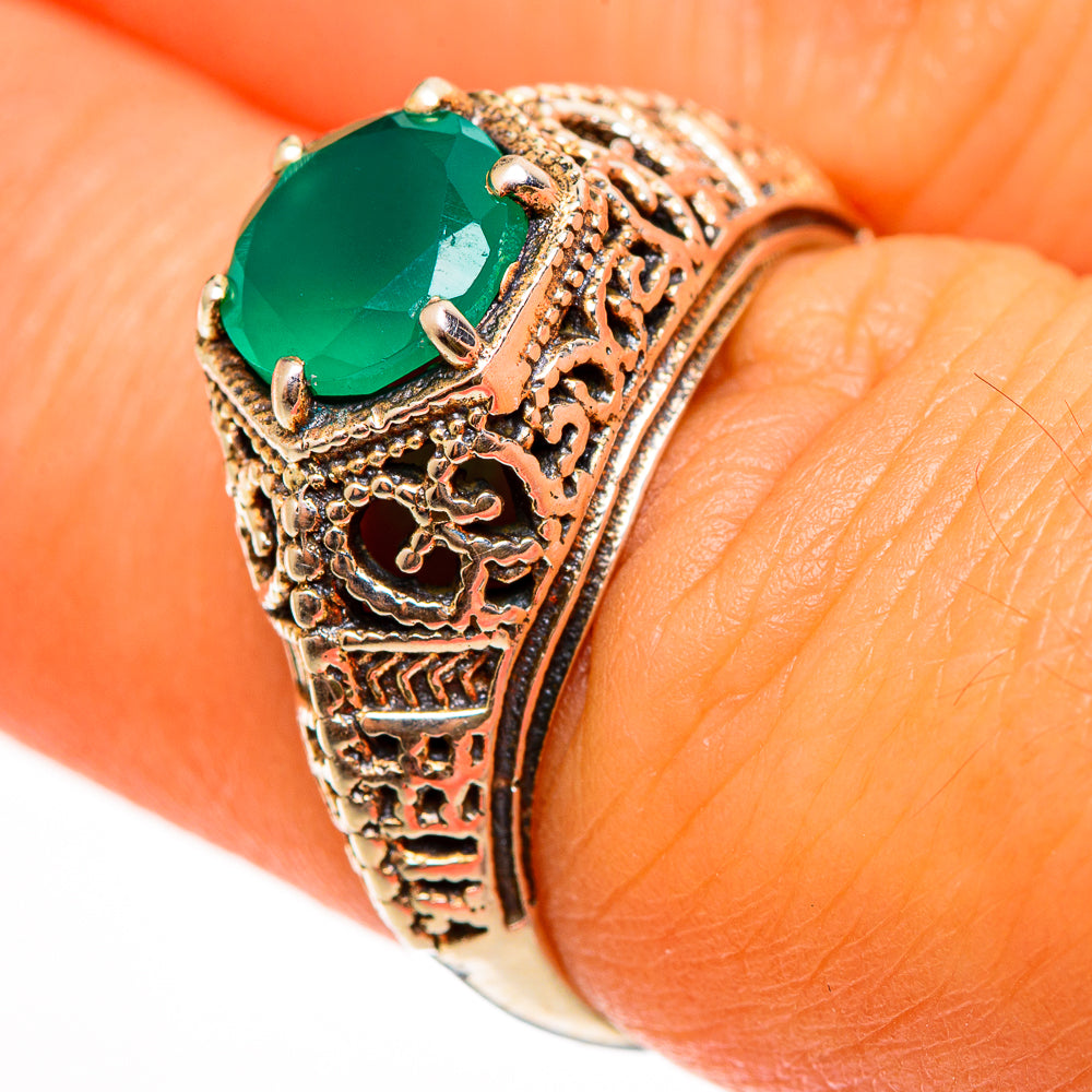 Green Onyx Rings handcrafted by Ana Silver Co - RING112244