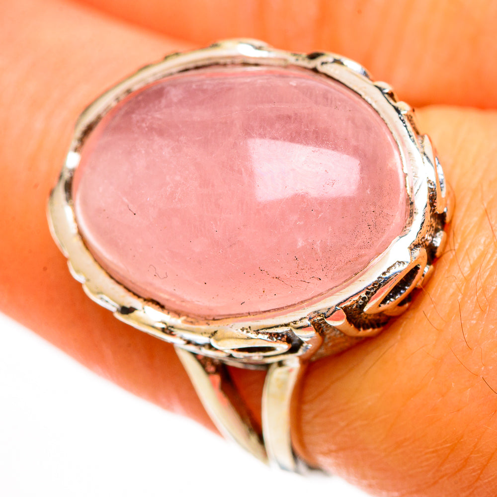 Rose Quartz Rings handcrafted by Ana Silver Co - RING112249