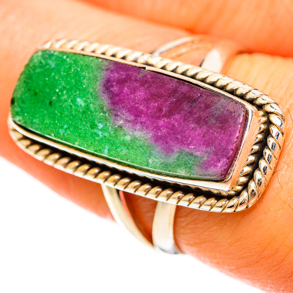 Ruby Zoisite Rings handcrafted by Ana Silver Co - RING112261
