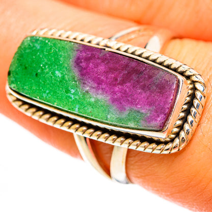Ruby Zoisite Rings handcrafted by Ana Silver Co - RING112261