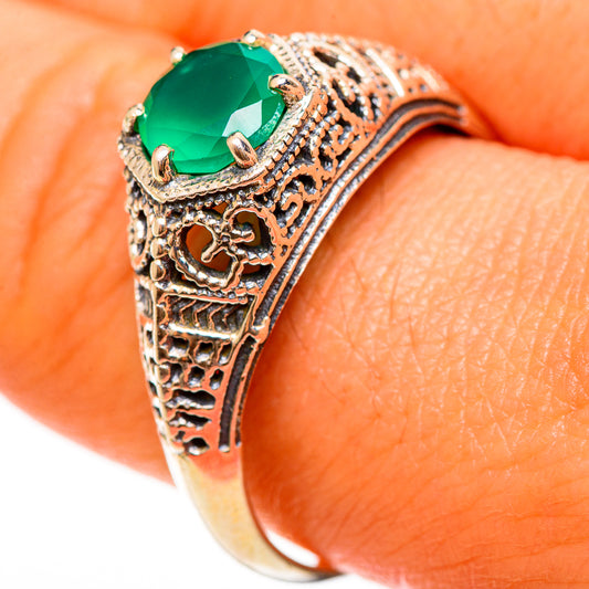 Green Onyx Rings handcrafted by Ana Silver Co - RING112273