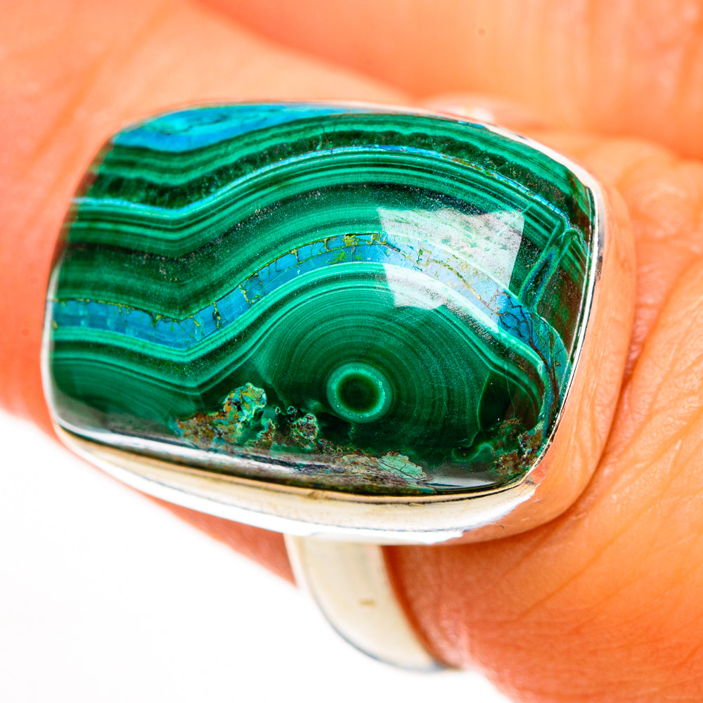 Malachite In Chrysocolla Rings handcrafted by Ana Silver Co - RING112274