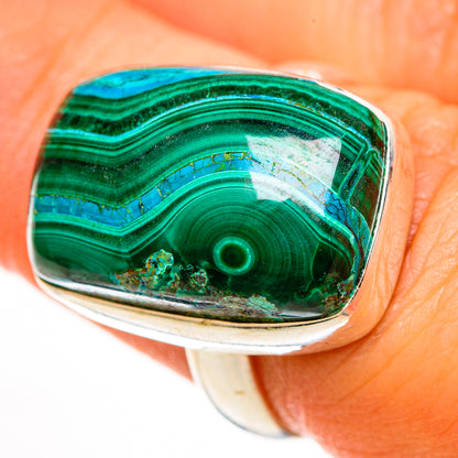 Malachite In Chrysocolla Rings handcrafted by Ana Silver Co - RING112274