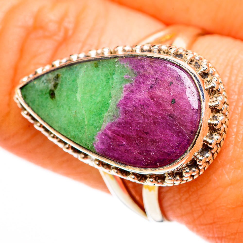 Ruby Zoisite Rings handcrafted by Ana Silver Co - RING112290