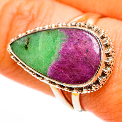 Ruby Zoisite Rings handcrafted by Ana Silver Co - RING112290