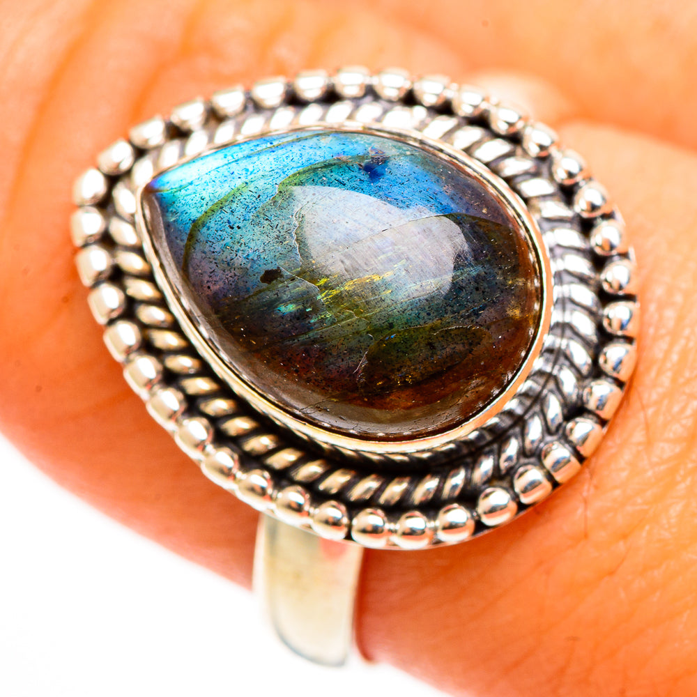 Labradorite Rings handcrafted by Ana Silver Co - RING112296