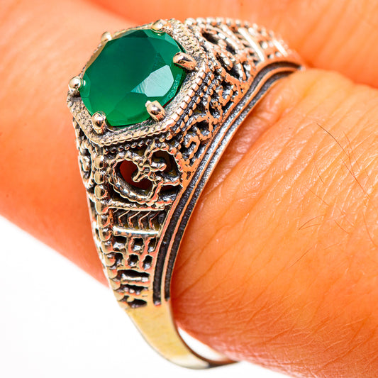 Green Onyx Rings handcrafted by Ana Silver Co - RING112300