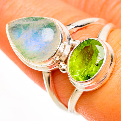Green Moonstone Rings handcrafted by Ana Silver Co - RING112301