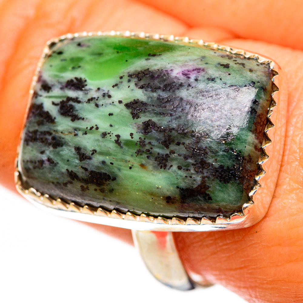 Ruby Zoisite Rings handcrafted by Ana Silver Co - RING112303
