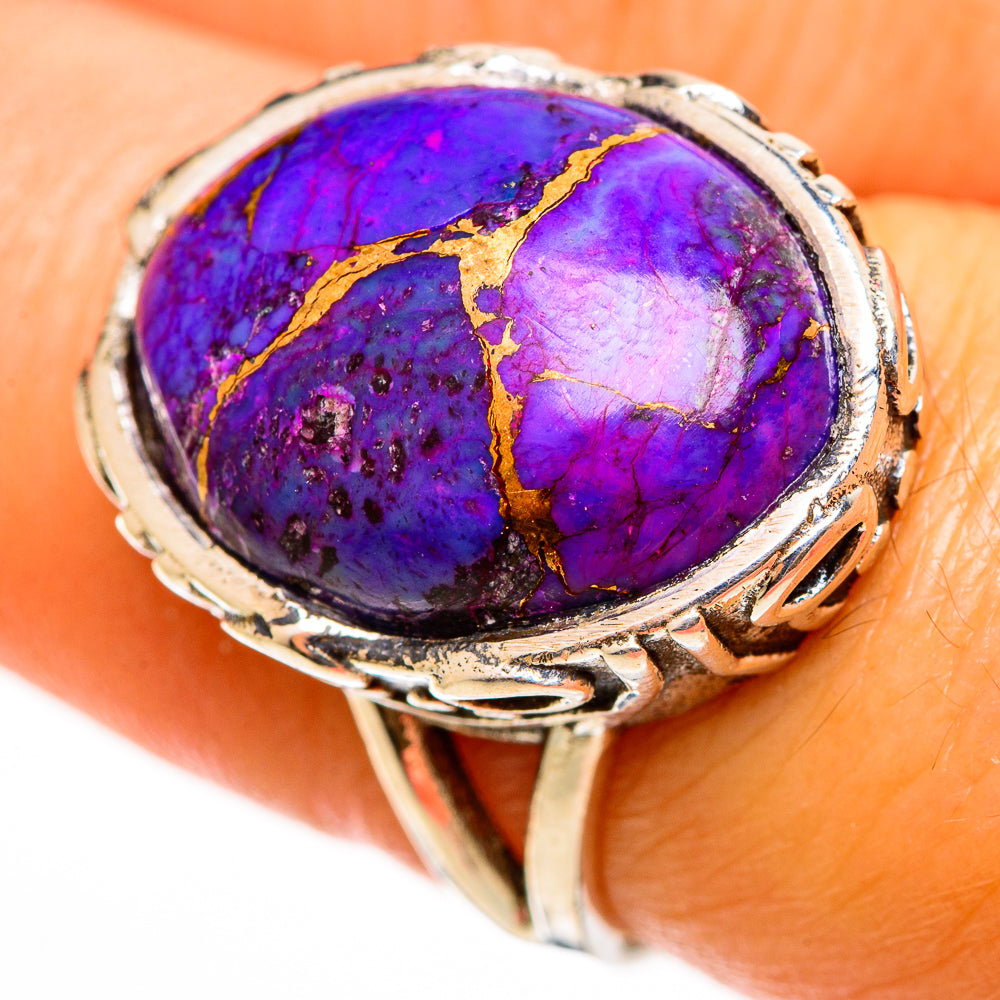 Purple Copper Composite Turquoise Rings handcrafted by Ana Silver Co - RING112311