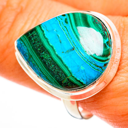 Malachite In Chrysocolla Rings handcrafted by Ana Silver Co - RING112316
