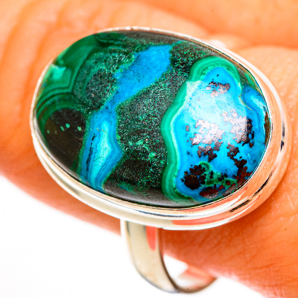 Malachite In Chrysocolla Rings handcrafted by Ana Silver Co - RING112317