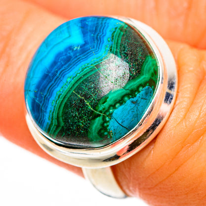 Malachite In Chrysocolla Rings handcrafted by Ana Silver Co - RING112319