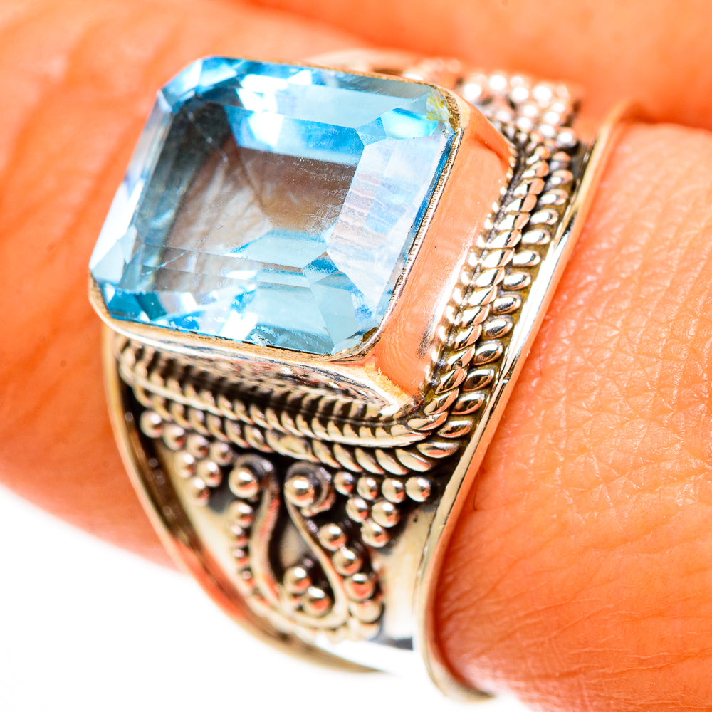 Blue Topaz Rings handcrafted by Ana Silver Co - RING112324