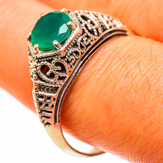 Green Onyx Rings handcrafted by Ana Silver Co - RING112329