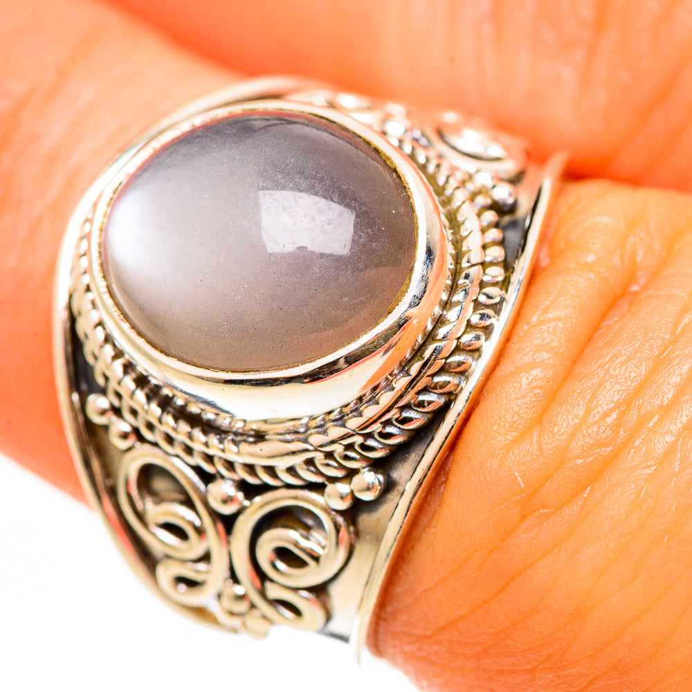 Peach Moonstone Rings handcrafted by Ana Silver Co - RING112331