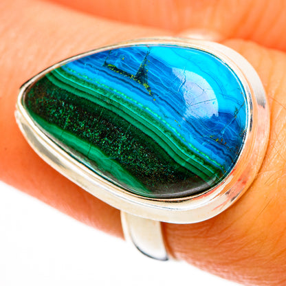 Malachite In Chrysocolla Rings handcrafted by Ana Silver Co - RING112345