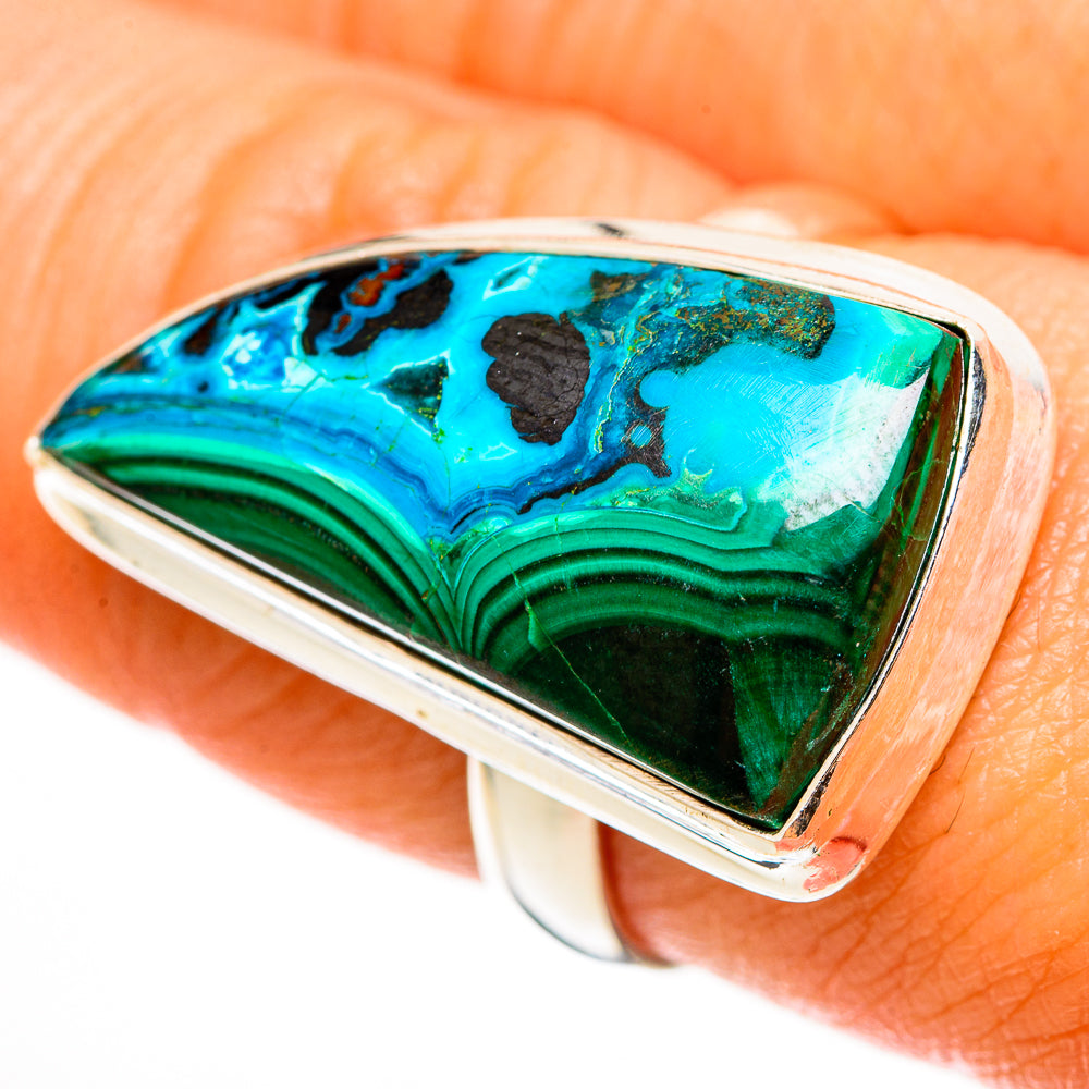 Malachite In Chrysocolla Rings handcrafted by Ana Silver Co - RING112346