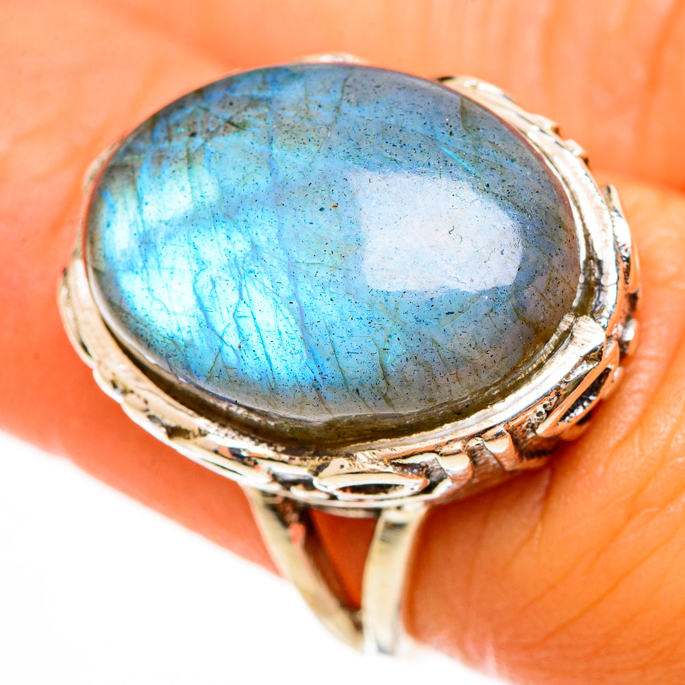 Labradorite Rings handcrafted by Ana Silver Co - RING112351