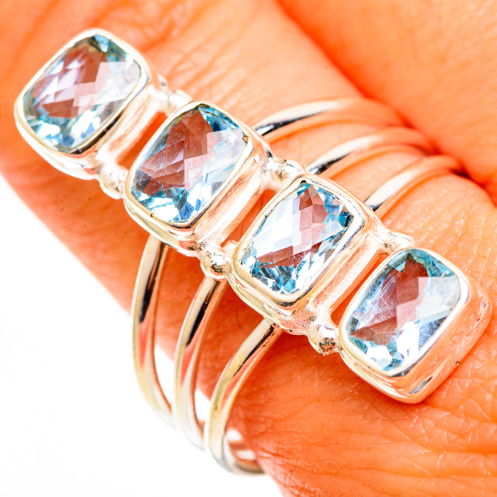 Blue Topaz Rings handcrafted by Ana Silver Co - RING112356