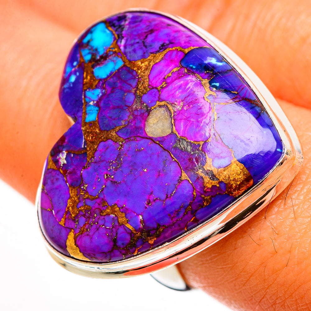 Purple Copper Composite Turquoise Rings handcrafted by Ana Silver Co - RING112378