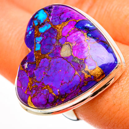 Purple Copper Composite Turquoise Rings handcrafted by Ana Silver Co - RING112378