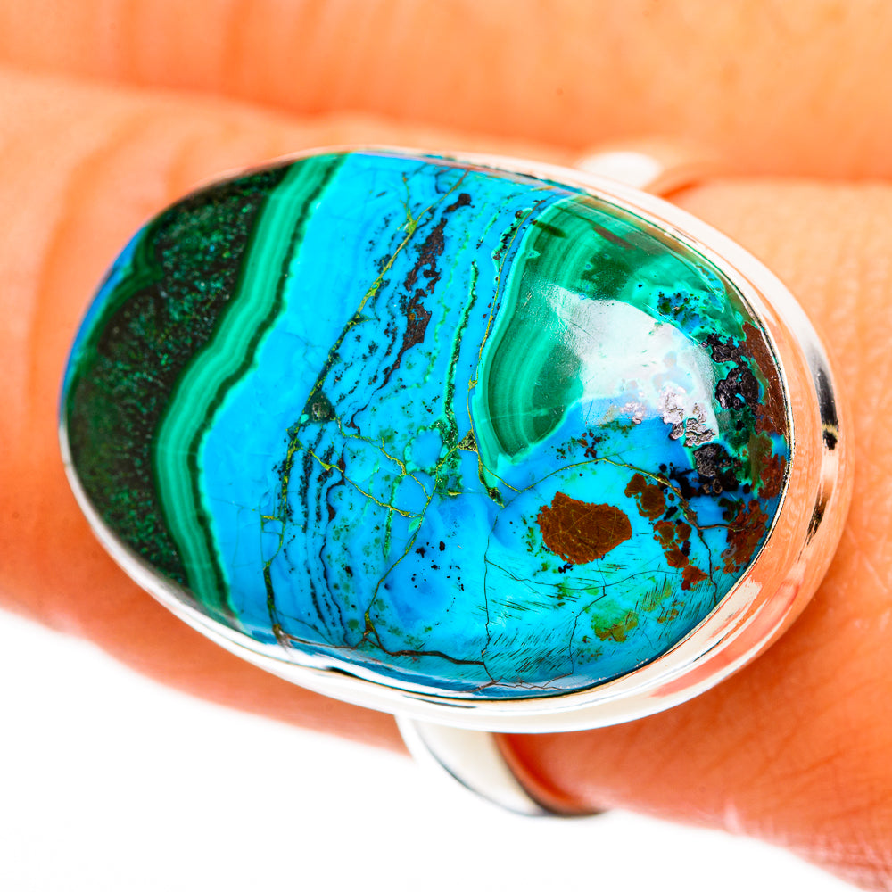 Malachite In Chrysocolla Rings handcrafted by Ana Silver Co - RING112392
