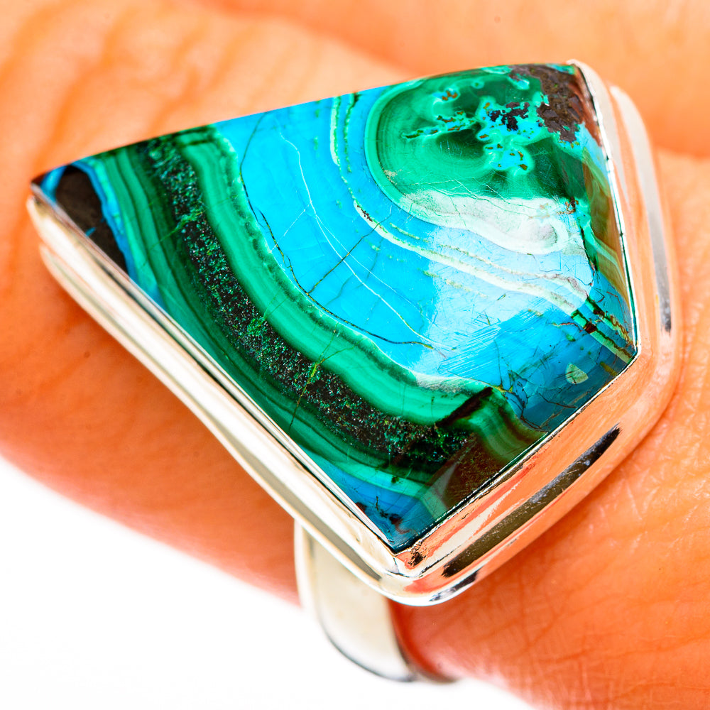 Malachite In Chrysocolla Rings handcrafted by Ana Silver Co - RING112394