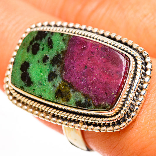 Ruby Zoisite Rings handcrafted by Ana Silver Co - RING112395